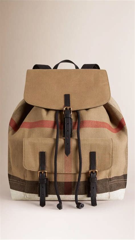 burberry men's leather backpack|burberry small canvas check backpack.